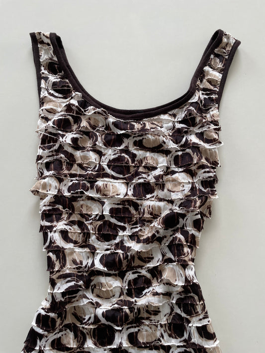Zebra Y2k Ruffle Dress-Bust 38 to 40
