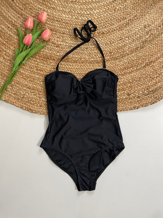 HALTER NECK BLACK SWIMSUIT - BUST 30 to 32