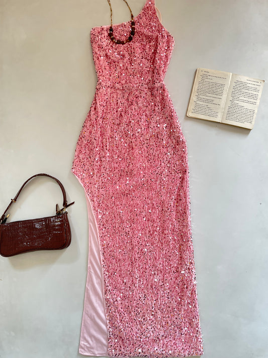 Sequin Slit Dress-Bust 36