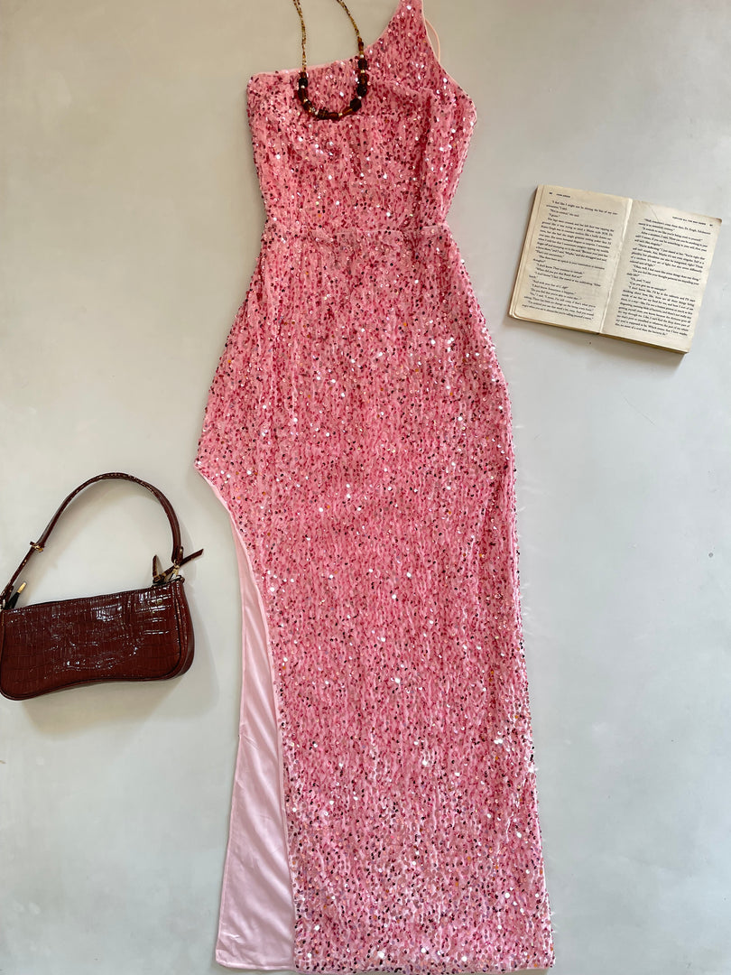 Sequin Slit Dress-Bust 36