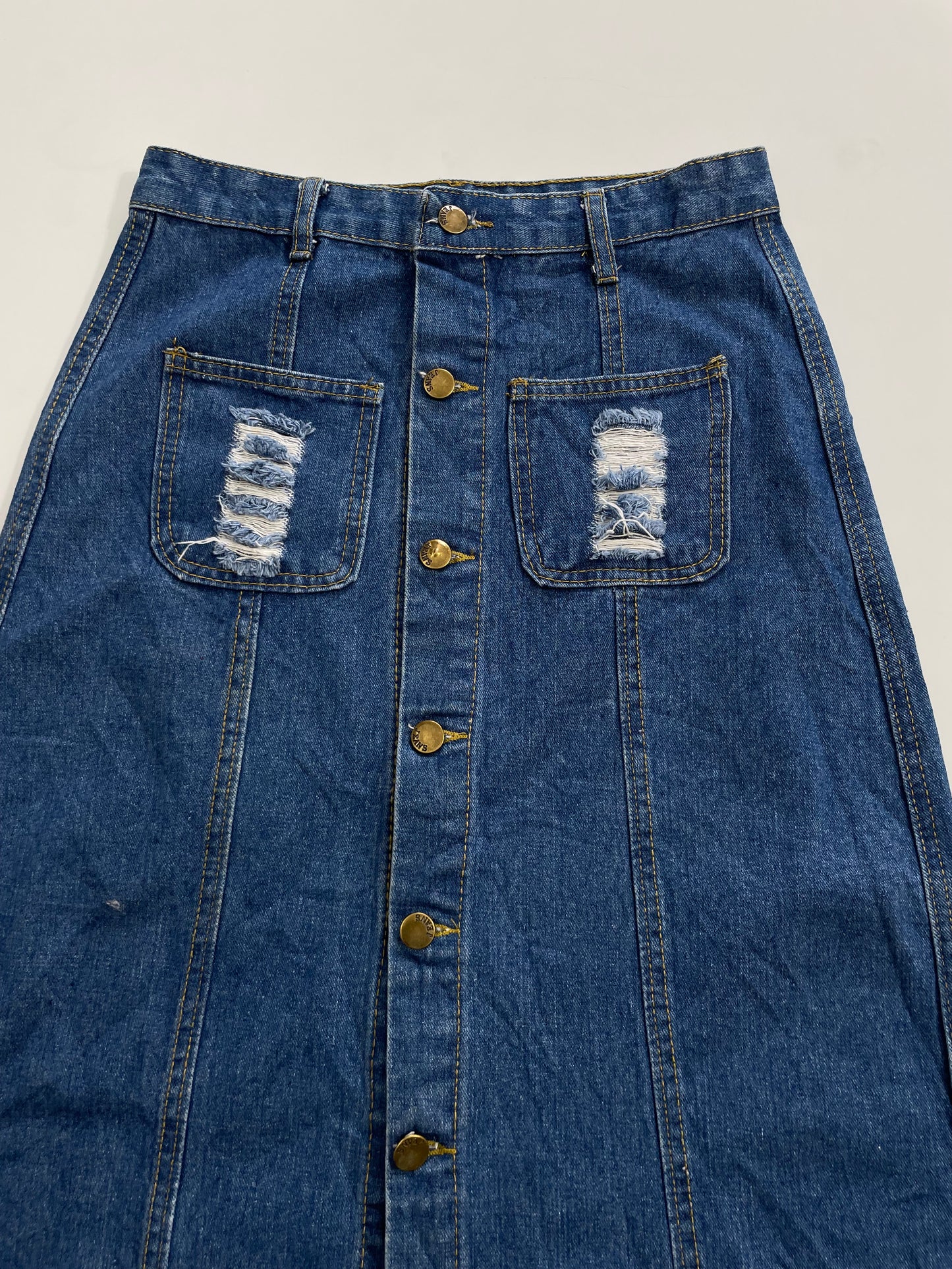 Long Denim Skirt-Waist 26