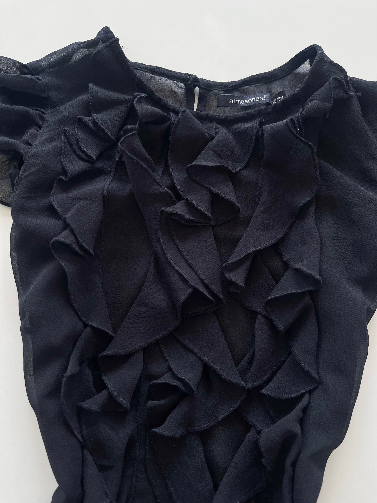 Atmosphere Ruffle Sheer Top-Bust 38
