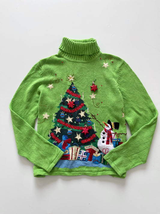 Tiara International Christmas Embroidered Sweater-Bust 44