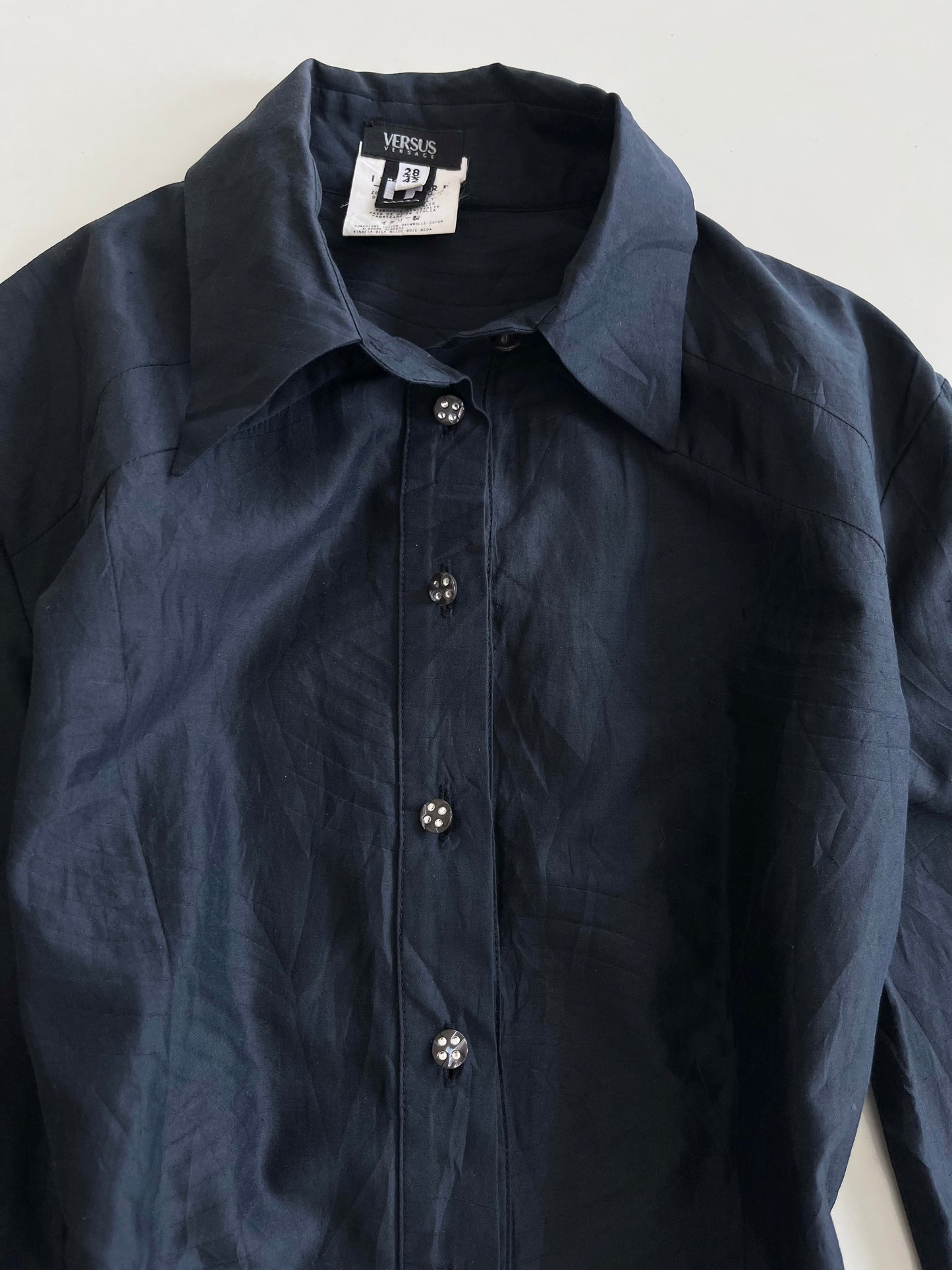 Versace Versus Y2k Vintage Buttondown Black Dress-Bust 38