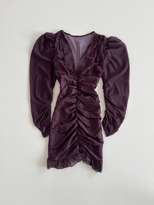 Vintage Ruched Dress-Bust 36 to 38