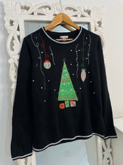 White Stag Embroidered Christmas Sweater-Bust 40