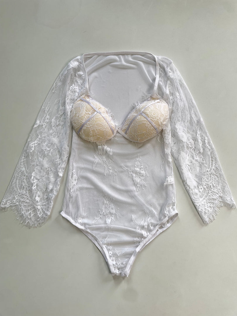 Lacy Sheer Bodysuit-Bust 34