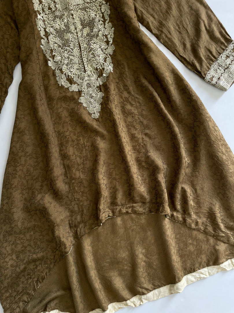 Posh Jacquard Embroidered Kurti-Bust 40