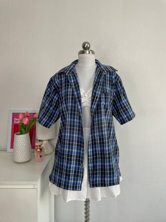 BLACK & BLUE CHECKERED SHIRT - BUST 44