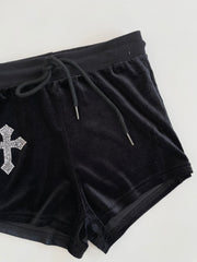 Chenille Rhinestone Shorts-Waist 26 to 28