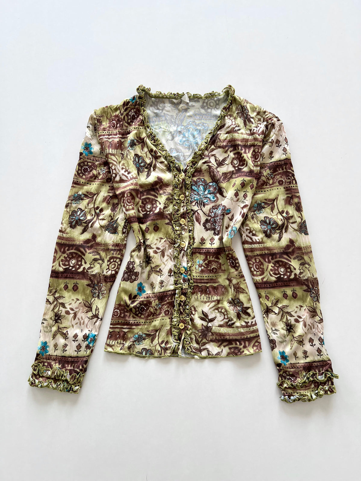 Vintage Ruffle Top-Bust 42 to 44
