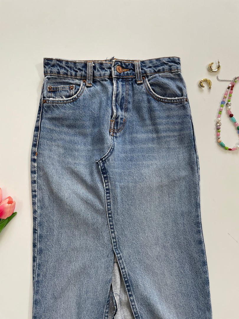 Reworked Denim Skirt-Waist 26