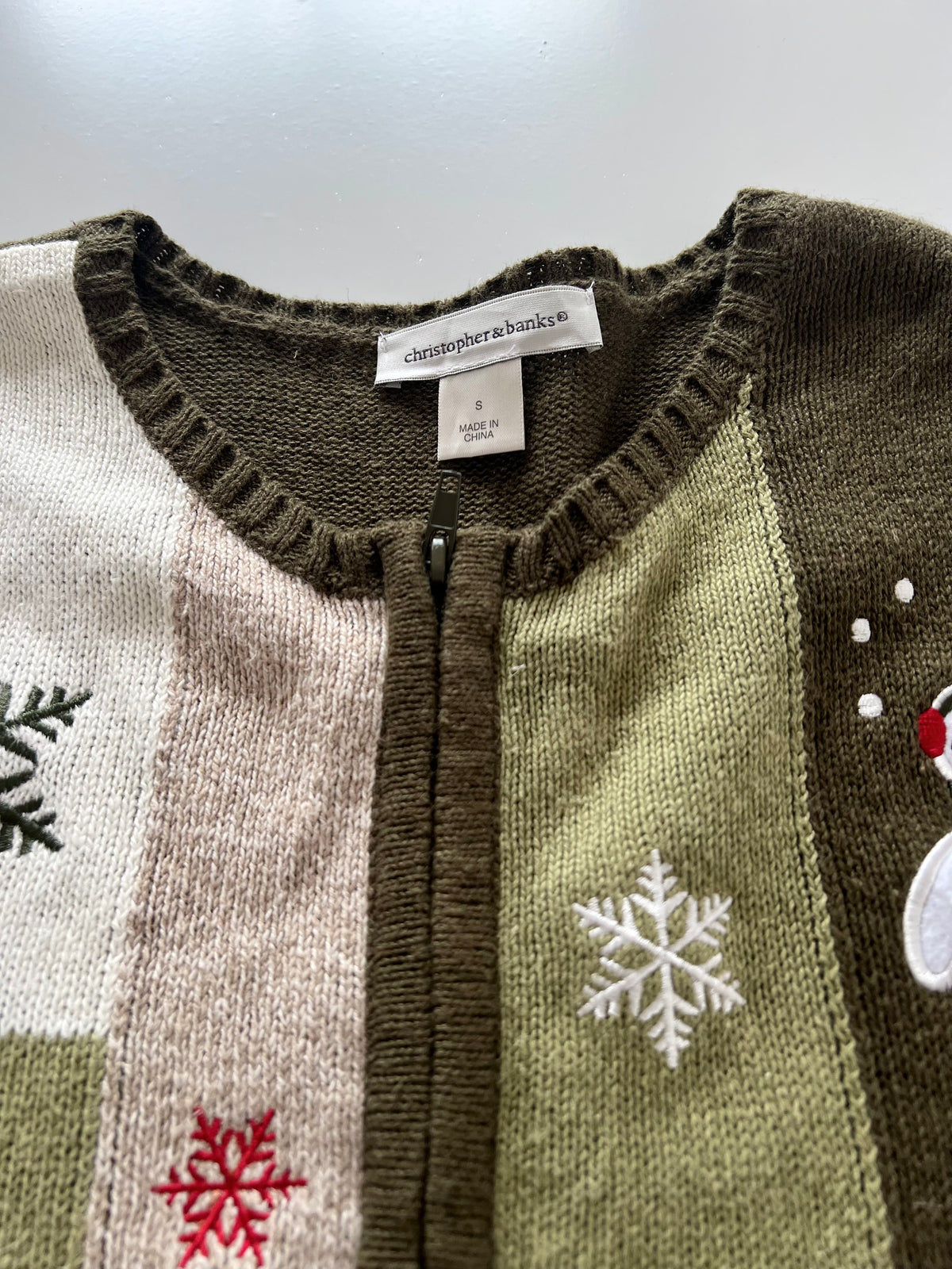 Christopher&Banks Embroidered Christmas Sweater Vest-Bust 40