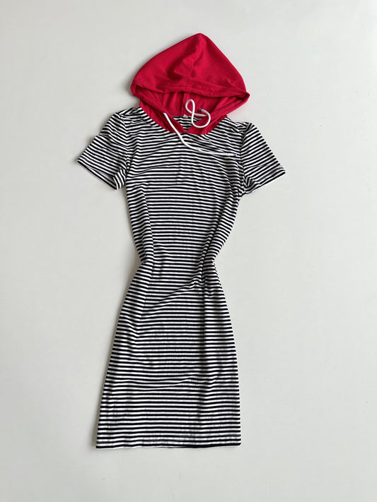 Striped Hooded Dress-Bust 34 to 36