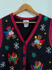 Nut Cracker Embroidered Christmas Sweater-Bust 36
