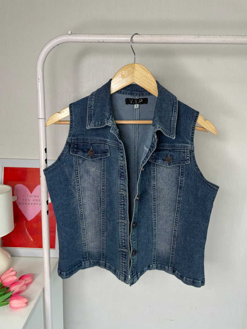 Sleeveless Denim Jacket-Bust  38