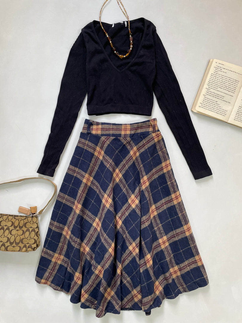 Vintage Warm Tweed Skirt-Waist 24 to 26