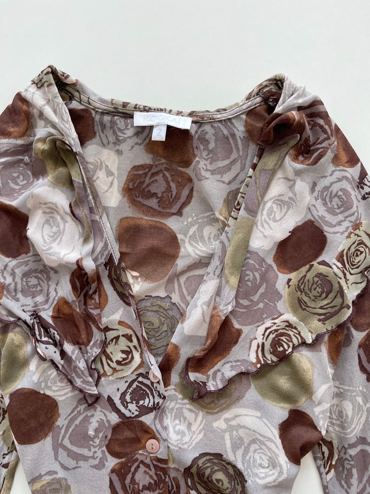 Kookai Floral Sheer Top-Bust 38
