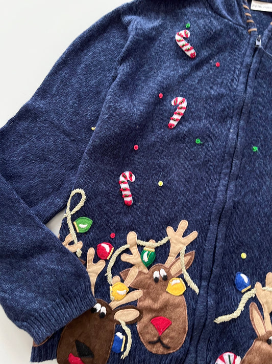 Fashion Bug Christmas Zip Up Sweater-Bust 48
