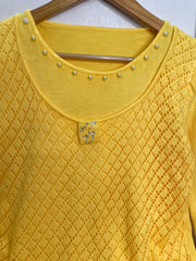 Yellow Pearls Soft Sweater - Bust 30 to 32
