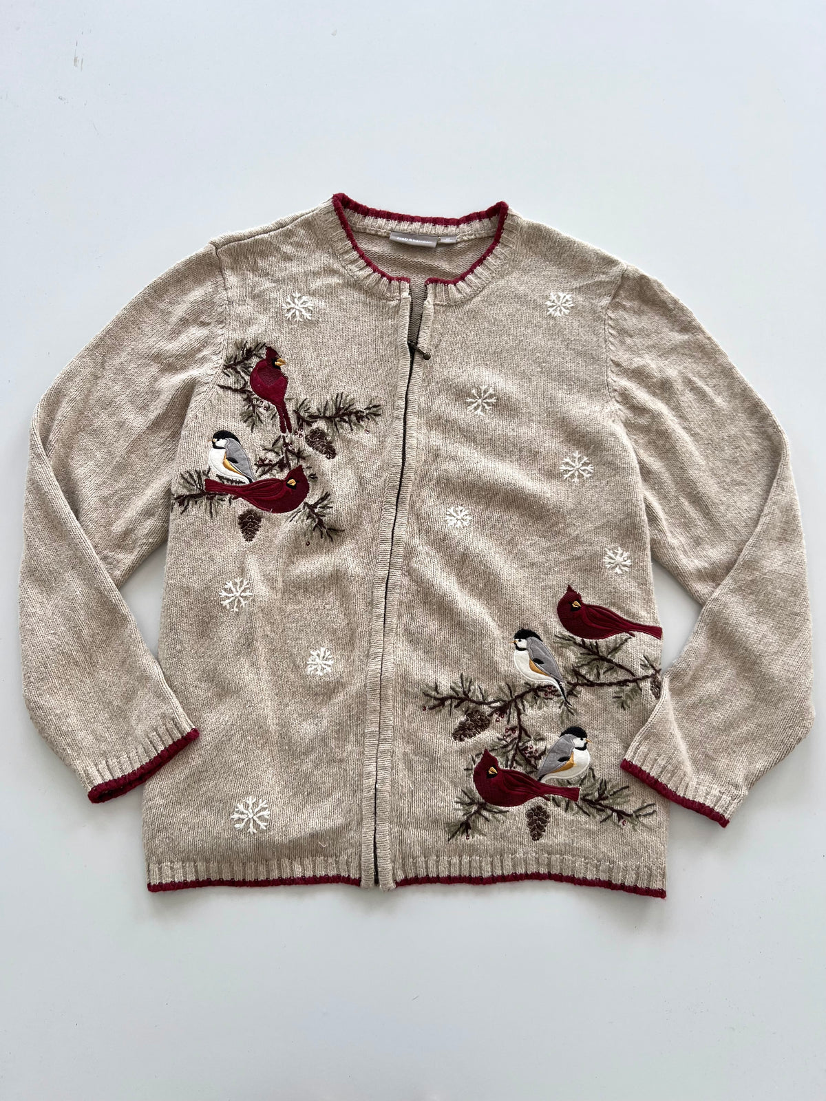 Croft&barrow Embroidered Zipper Sweater-Bust 48