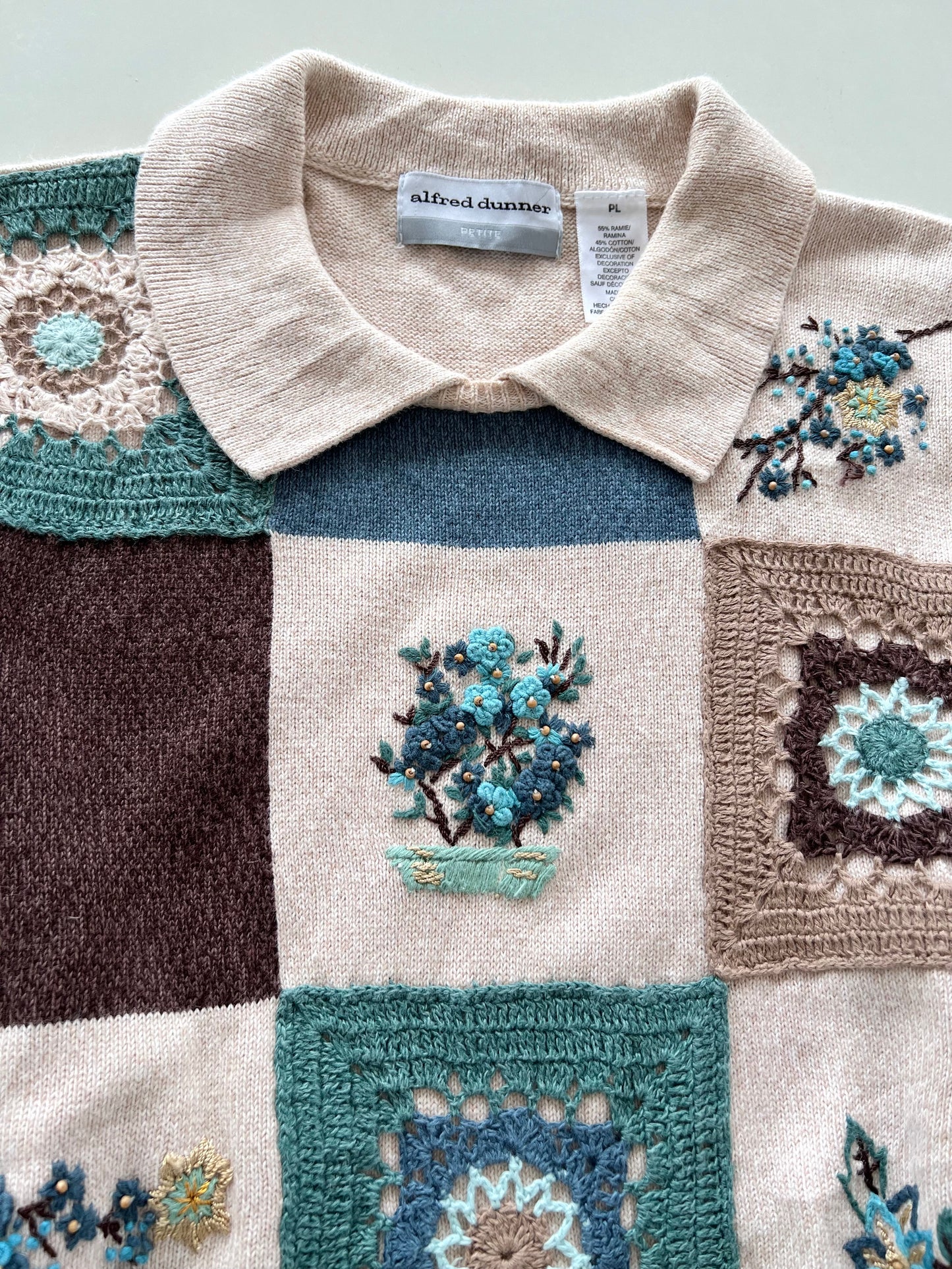 Alfred Dunner Embroidered Sweater-Bust 40