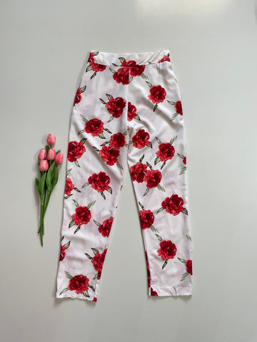 RED ROSES PANTS - WAIST 28 TO 30