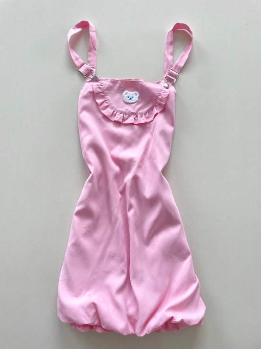 Bear Pink Dungaree Dress-Waist 52