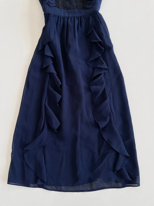 Vintage Ruffle Dress-Bust 32