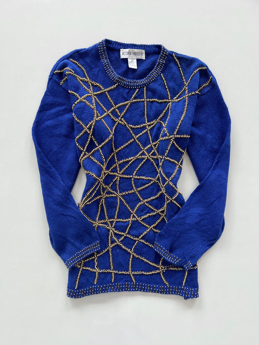 Victoria Harbour Vintage Embroidered Sweater-Bust 40