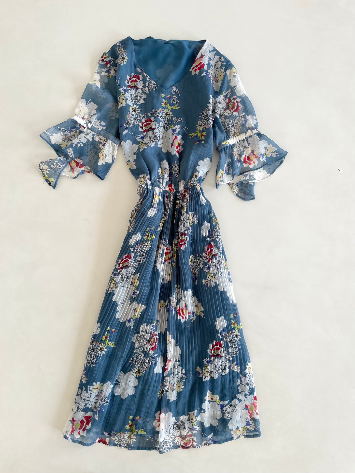 Floral Pleated Dress-Bust 38