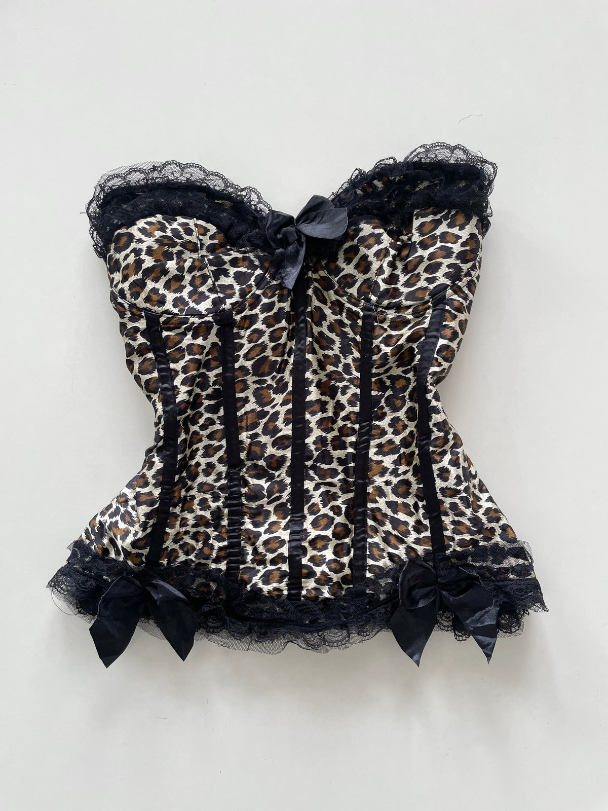 Animal Print Lace Corset Top-Bust 38 to 40