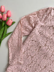 NORMCORE BABY PINK LACE FULLY LINED TOP - BUST 36