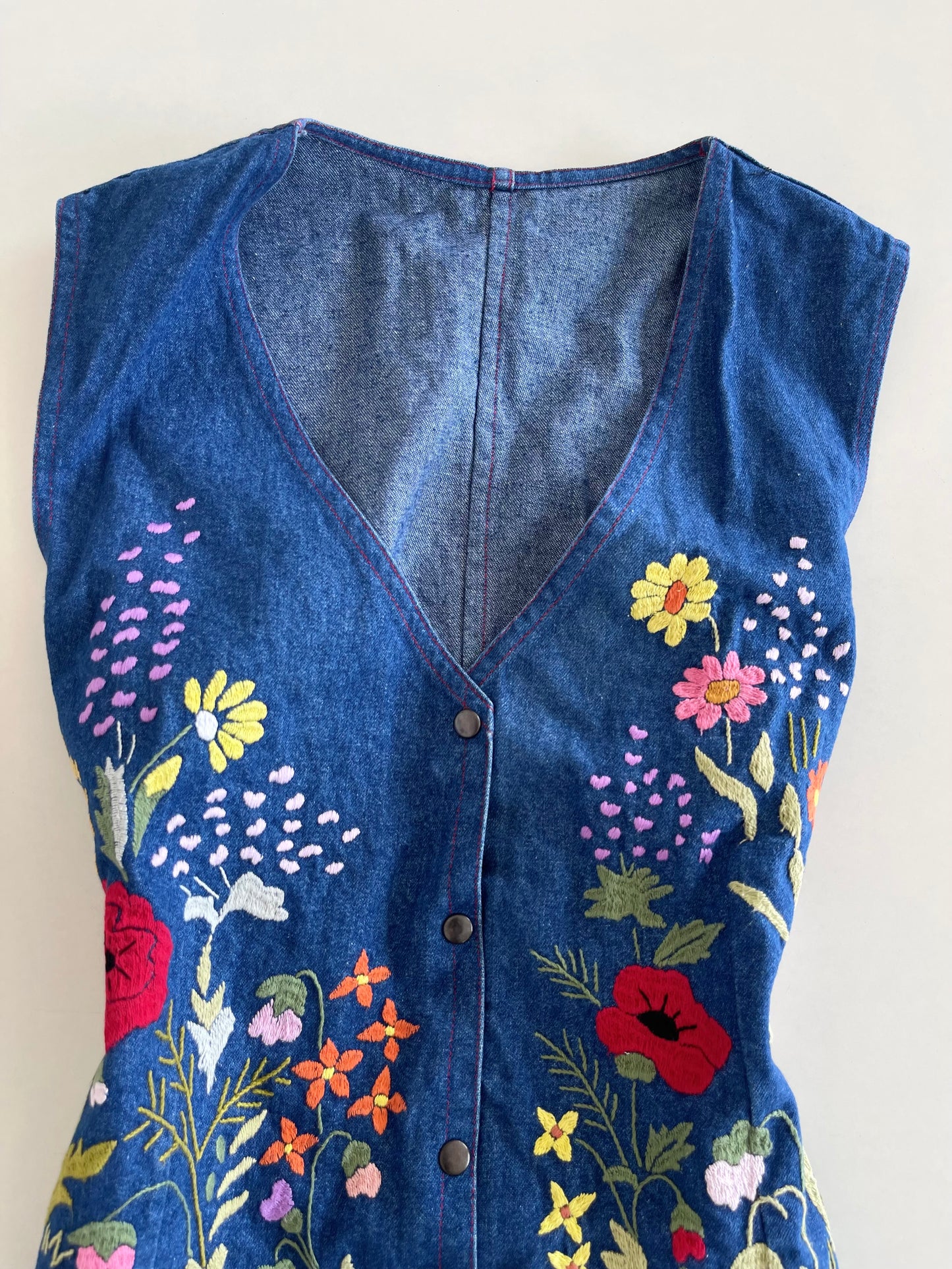 Denim Embroidered Waistcoat -Bust 38