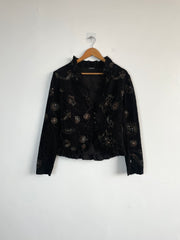 Trazos Corduroy Embroidered Vintage Blazer-Bust 38