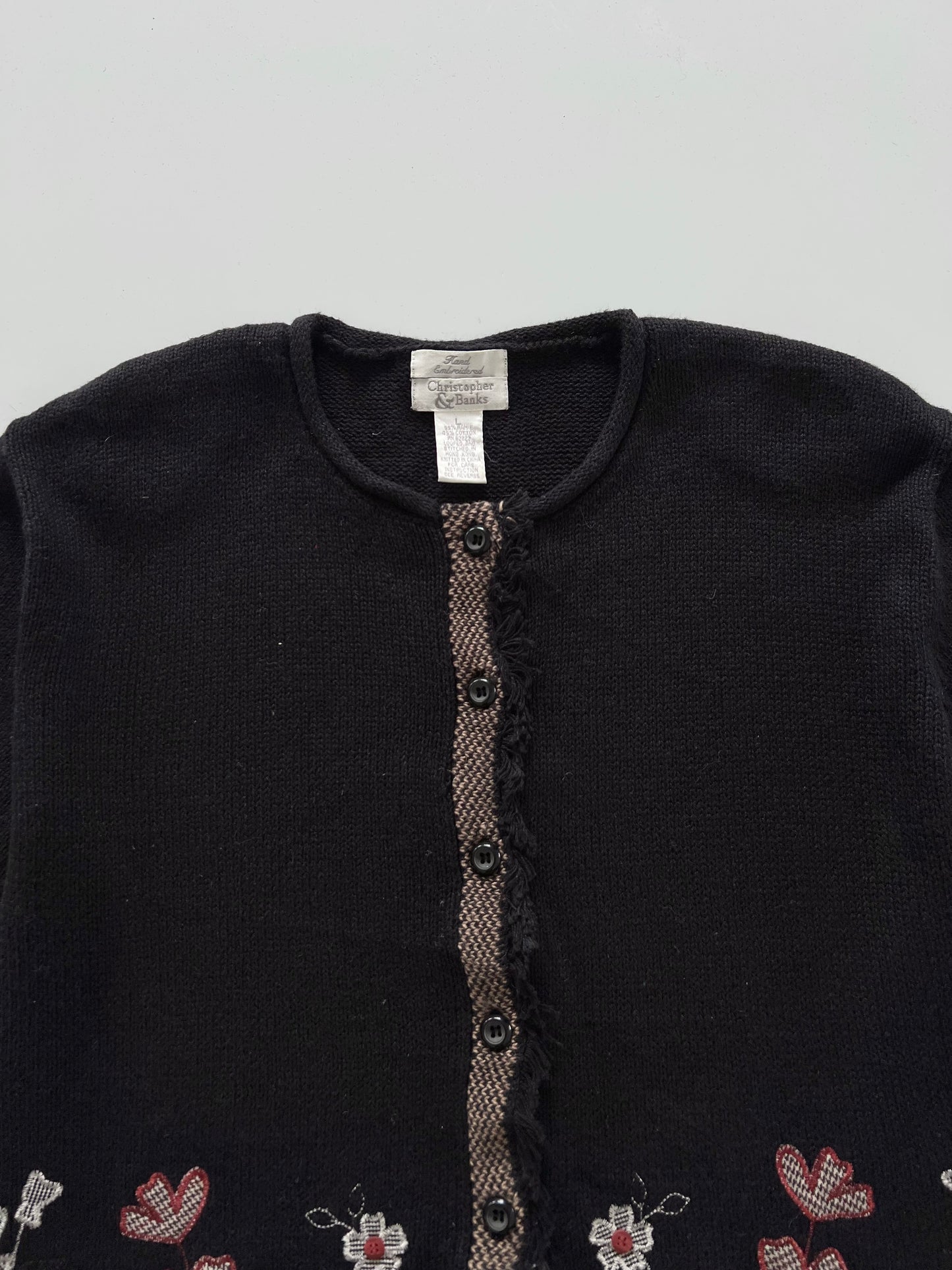 Christopher&Banks Embroidered Sweater-Bust 46