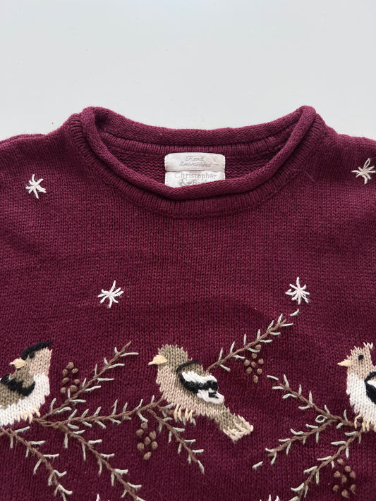 Christopher & Banks Hand Embroidered Sweater-Bust 44