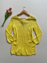 YELLOW CROCHET TOP - BUST 32 TO 38