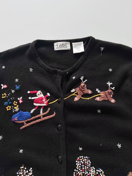 Tabi International Christmas Embroidered Sweater Cardigan-Bust 44