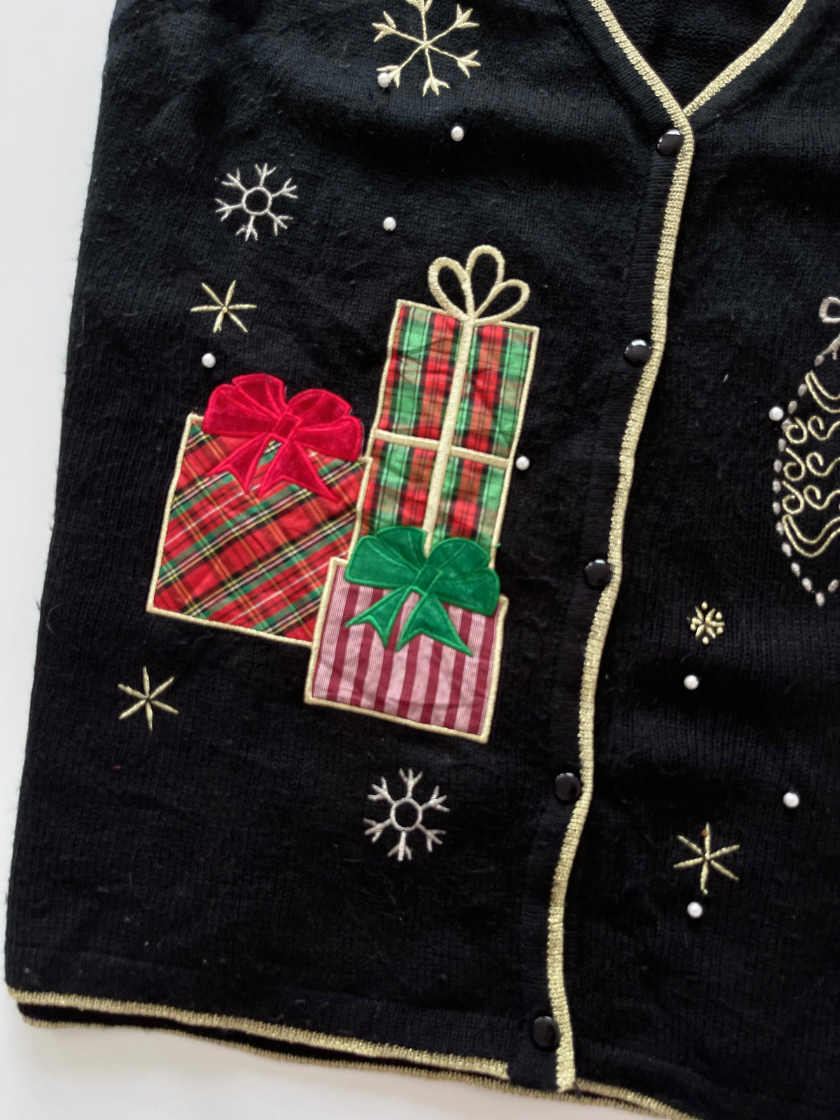 Embroidered Christmas Vest Sweater-Bust 54