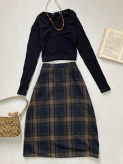 Vintage Warm Tweed Skirt-Waist 26