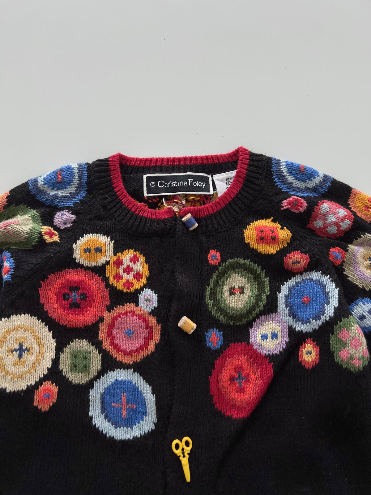 RARE Christine Foley Embroidered Sweater-Bust 36
