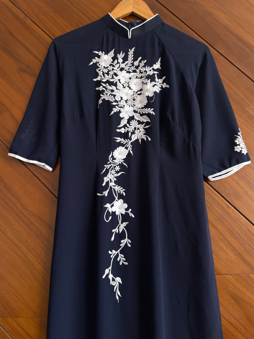 Chinese Sheer Embroidered Kurta-Bust 38