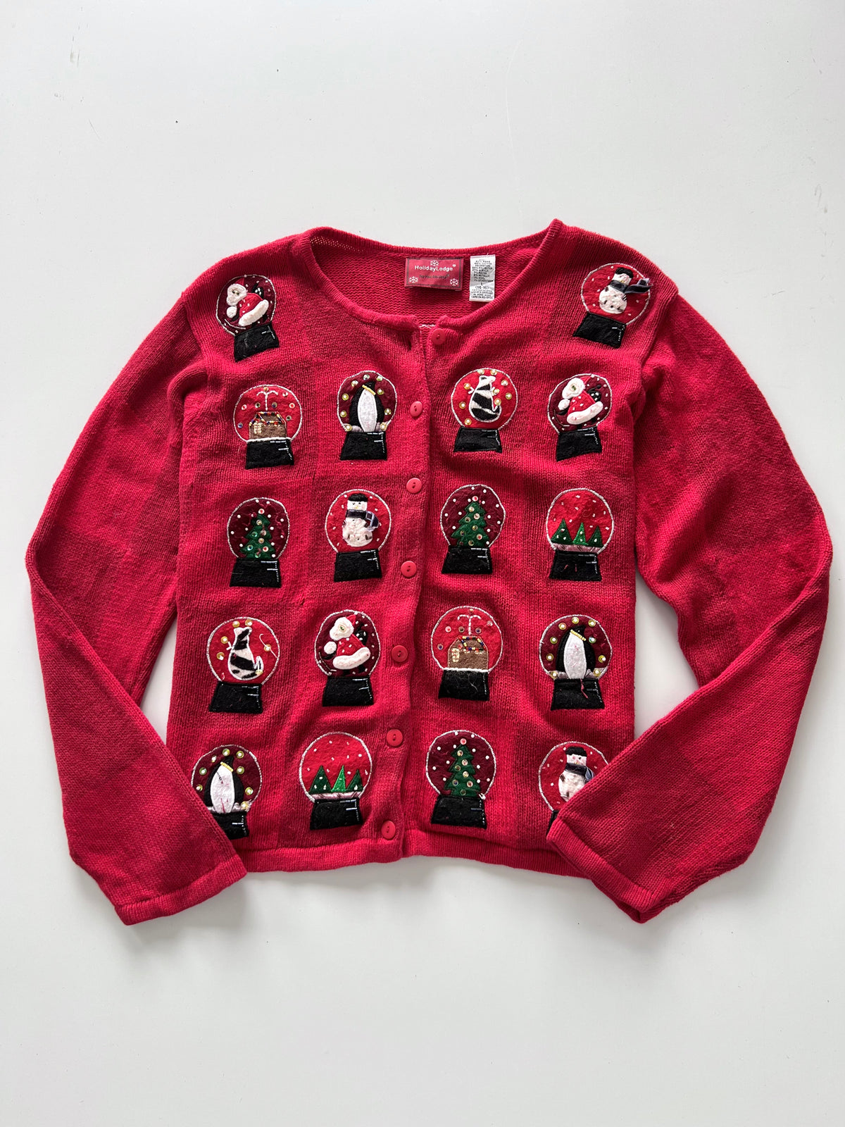 Holiday Lodge Embroidered Christmas Cardigan Sweater-Bust 48