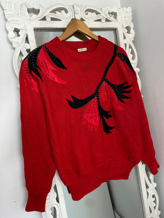 Embroidered Vintage Sweater-Bust 42