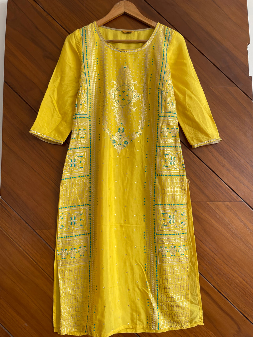 Sequin Foilwork Kurta-Bust 34