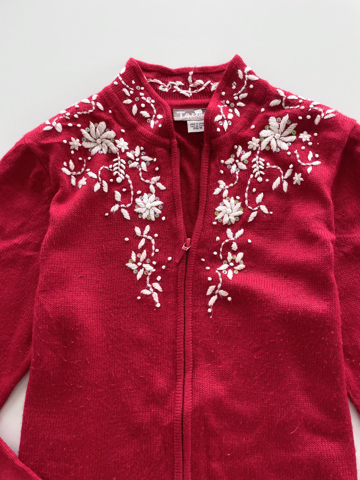 Tanjay Hand Embroidered Zip Up Sweater-Bust 42