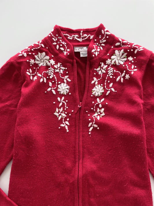 Tanjay Hand Embroidered Zip Up Sweater-Bust 42