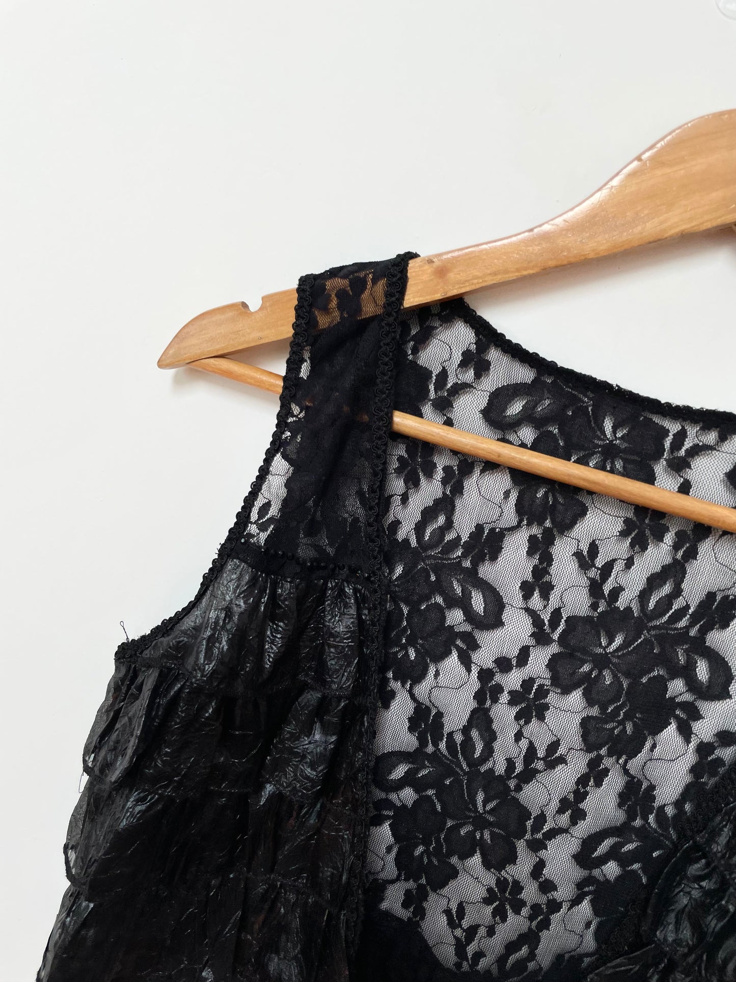 Lace Sheer Ruffle Shrug-Bust 30 to 32