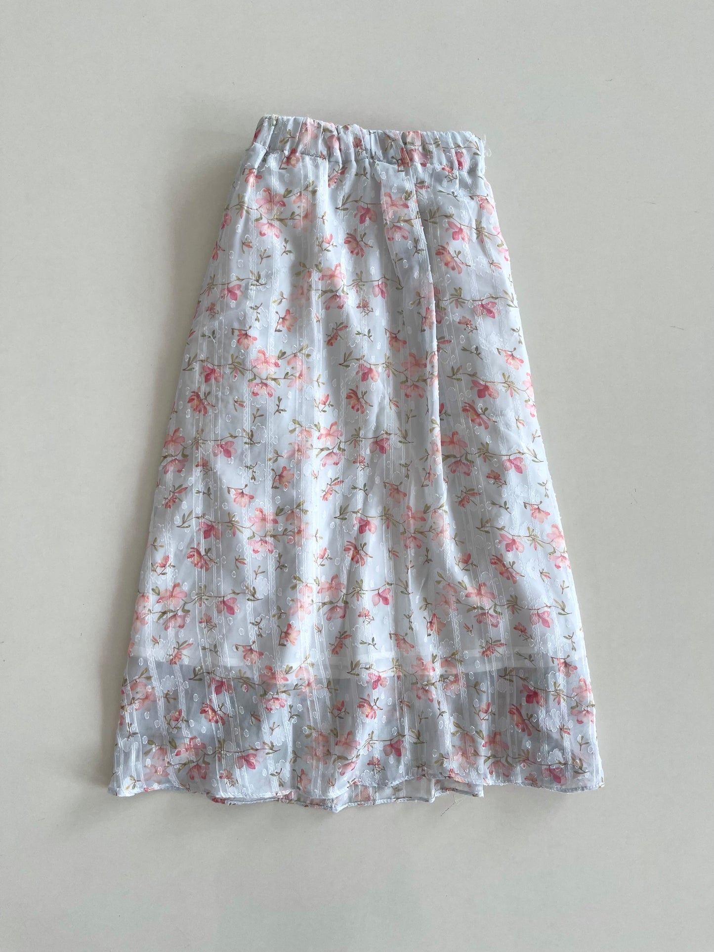Ice Blue Floral Skirt-Waist 28 to 34